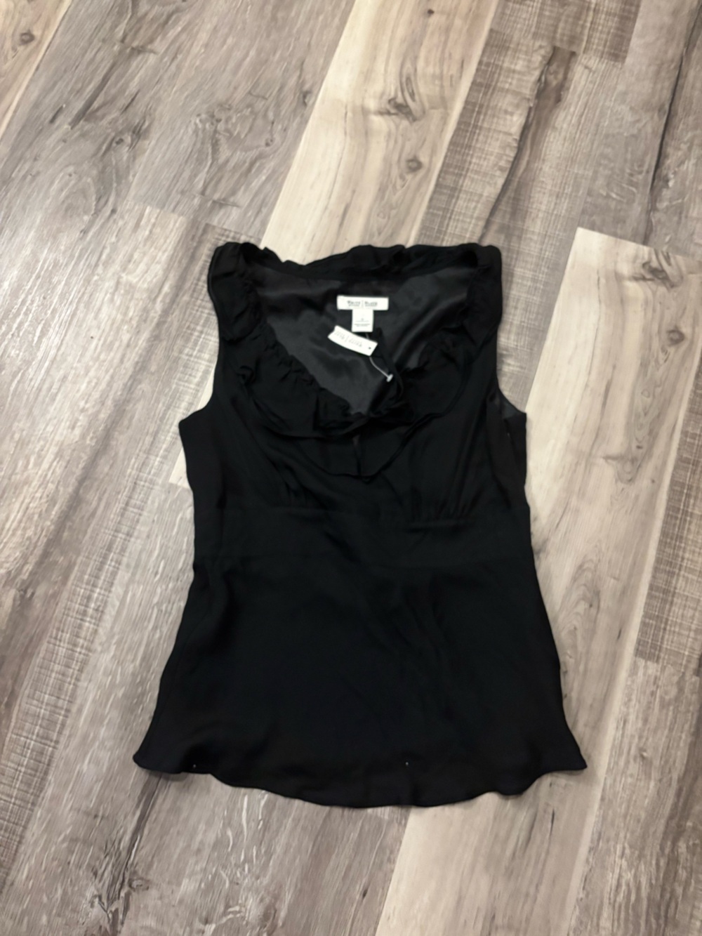 White House Black Market Black Ruffle-Trim Sleeveless Camisole
